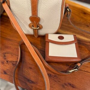 Rooney & Bourke Elegant Cream and Tan Leather Bag and Wallet